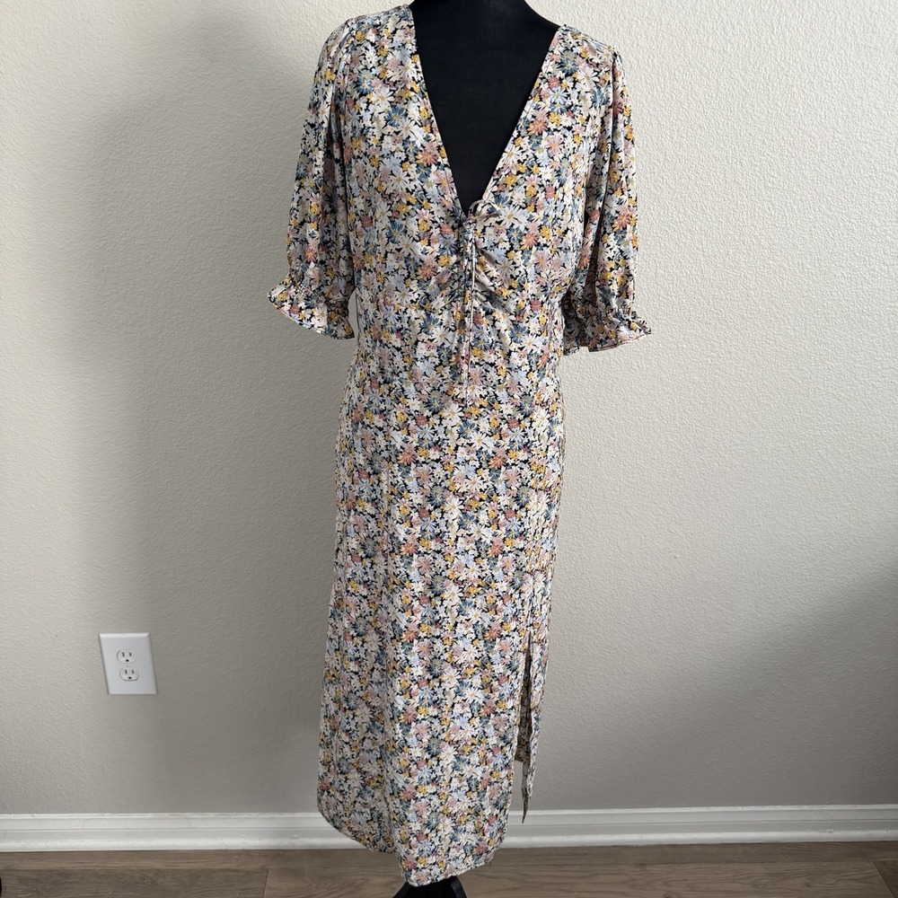Abercrombie & Fitch Med Dress Midi Ditzy Floral Smocked Y2K Cottagecore Prairie